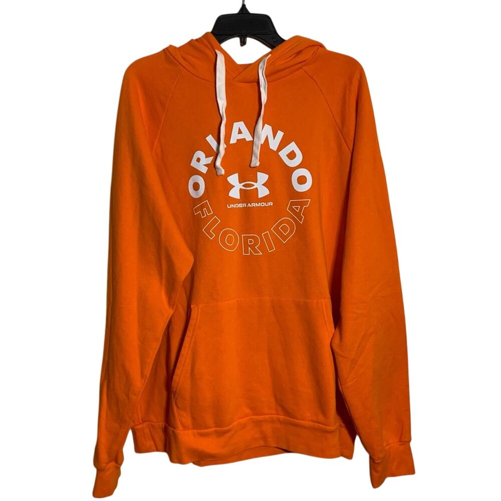 Under Armour Orange Hoodie with Comfort and Style Orlando Florida Sz XL